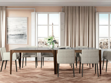 HUGO - Square wood and glass table by Febal Casa - view 2